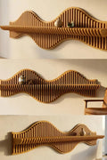 Wooden Wave Wall Shelf