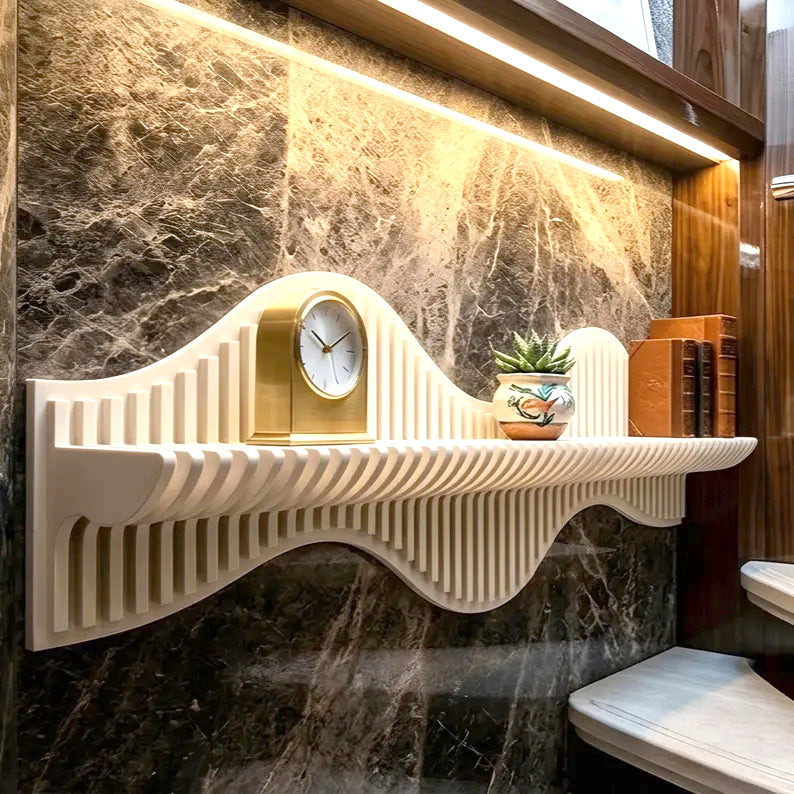 Wooden Wave Wall Shelf