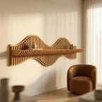 Wooden Wave Wall Shelf