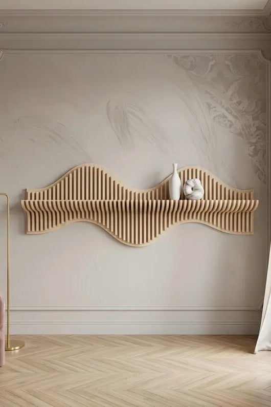 Wooden Wave Wall Shelf