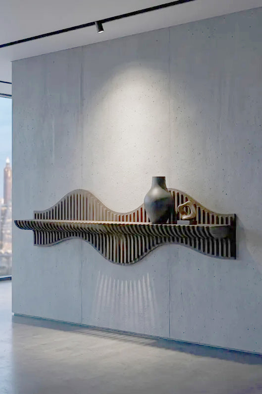 Wooden Wave Wall Shelf