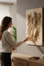 Veiled Woman Wood Carving